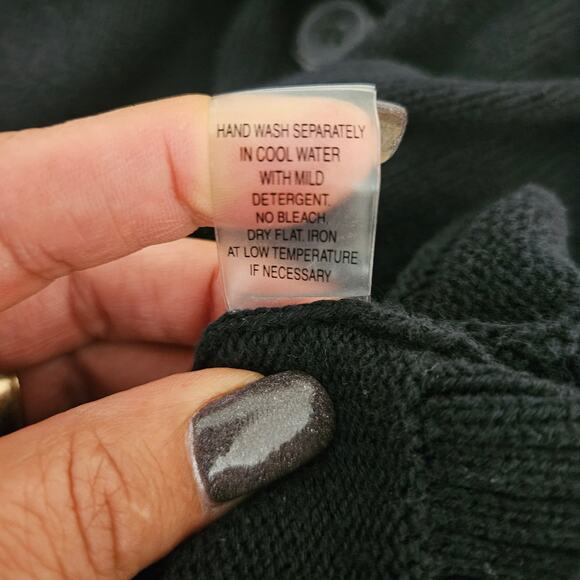 Dolce Cabo Y2K Full Button Front Deep V-Neck Tank Black Mini Sweater Dress XL - Picture 6 of 8